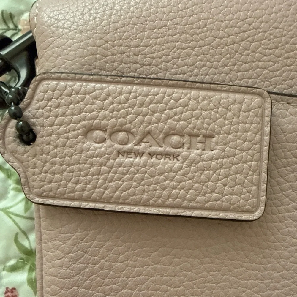 Coach Pink Pebbled Leather Turnlock Crossbody - Picture 6 of 10